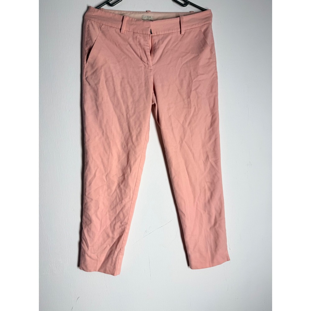 J.Crew Stretch Pink Cropped Pants Womens Size 2 Salmon Chino Trousers Workwear